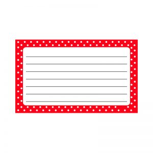 TREND Polka Dots Red Lined Terrific Index Cards™, 75 ct.