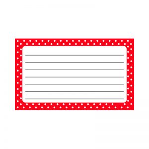 TREND Polka Dots Red Lined Terrific Index Cards™, 75 ct.