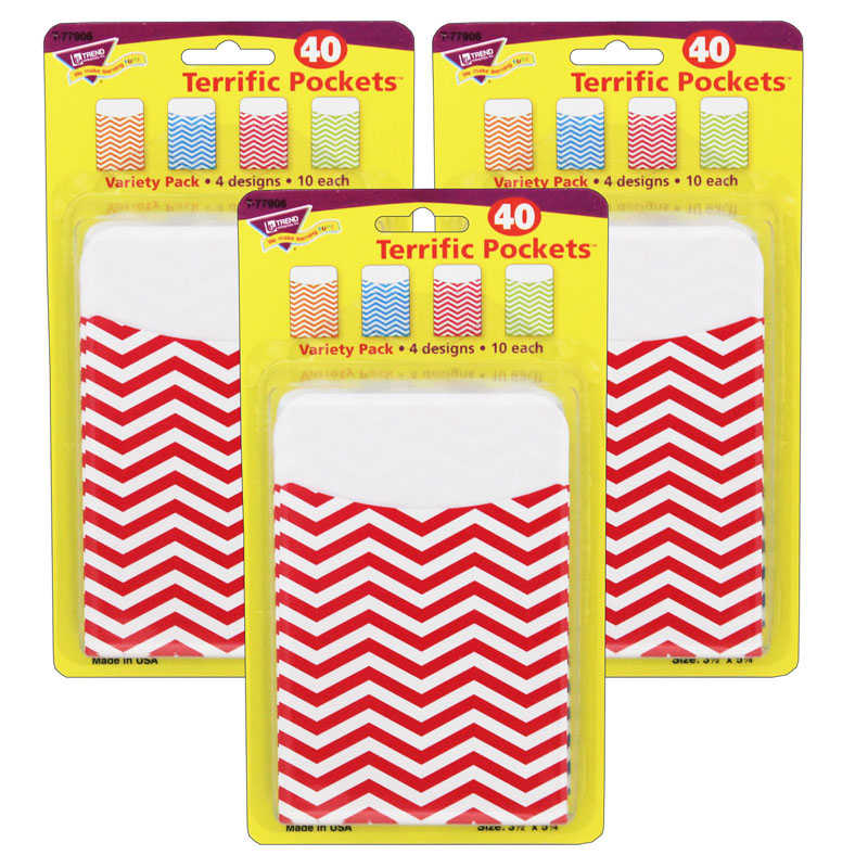 TREND Looking Sharp Terrific Pockets™ Variety Pack, 40 Per Pack, 3 Packs