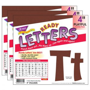 TREND Chocolate 4" Playful Combo Ready Letters®, 3 Packs