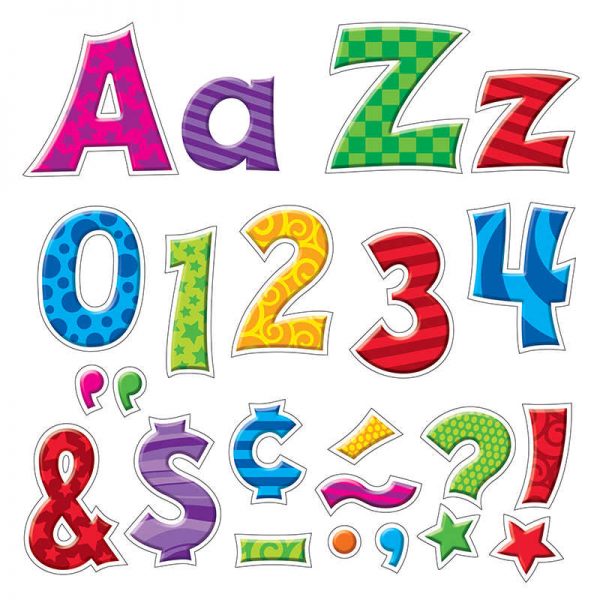 TREND Patchwork Furry Friends® 4-Inch Friendly Uppercase/Lowercase Combo Pack (EN/SP) Ready Letters®
