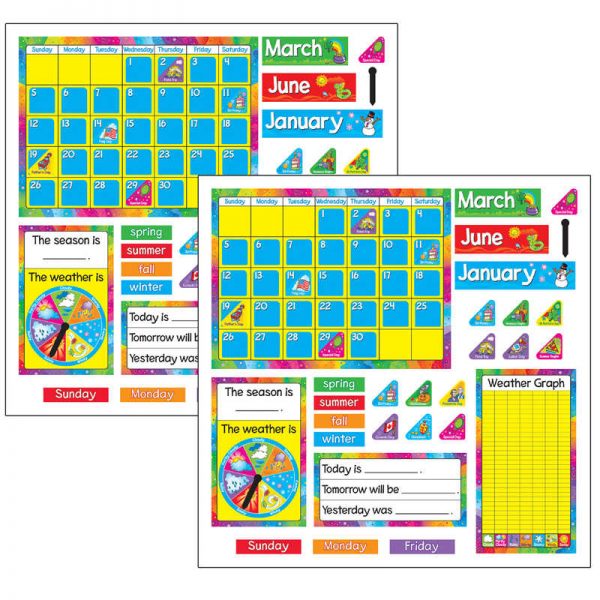 TREND Year Around Calendar Bulletin Board Set, 2 Sets