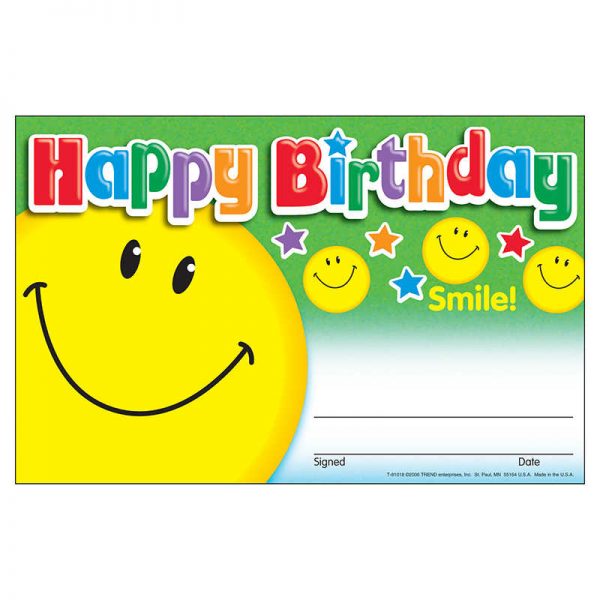 TREND Happy Birthday Smile Recognition Awards, 30 ct