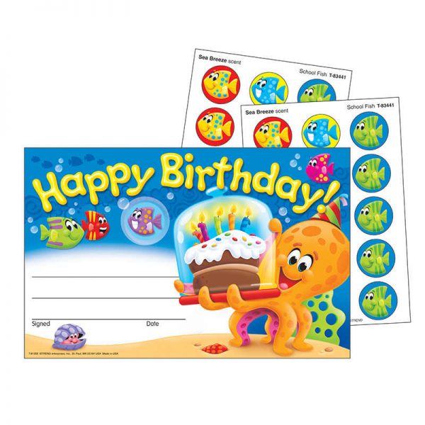 TREND Birthday Sea Buddies™ Scratch 'n Sniff Awards, 24 ct