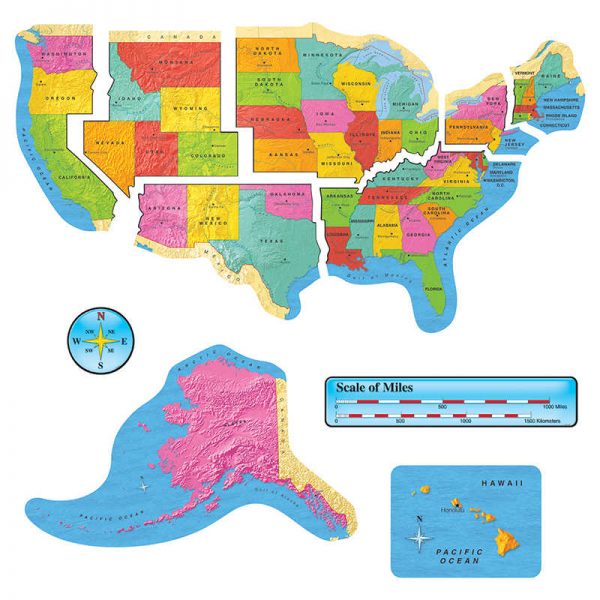 TREND United States Map Bulletin Board Set