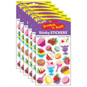 TREND Treat Yourself/Chocolate Mixed Shapes Stinky Stickers®, 72 Per Pack, 6 Packs