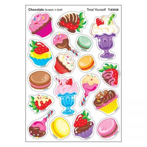 TREND Treat Yourself/Chocolate Mixed Shapes Stinky Stickers®, 72 Count