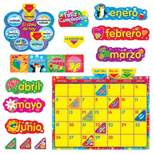 TREND Calendario Wipe-Off® con Estrellas y Remolinos (SP) B.B. Set