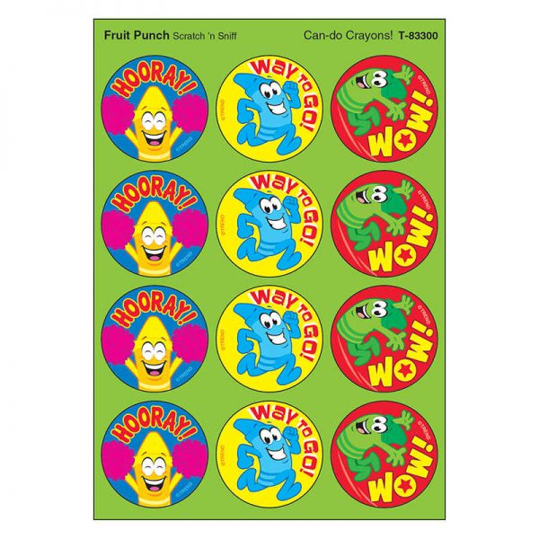 TREND Can-do Crayons/Fruit Punch Stinky Stickers®, 48 Count