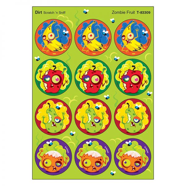 TREND Zombie Fruit/Dirt Stinky Stickers®, 48 Count
