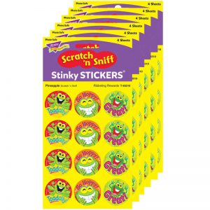 TREND Ribbeting Rewards/Pineapple Stinky Stickers®, 48 Per Pack, 6 Packs