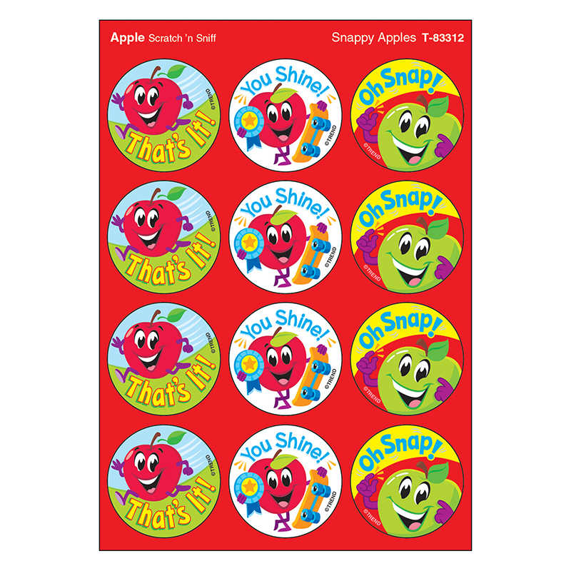 TREND Snappy Apples/Apple Stinky Stickers®, 48 Count