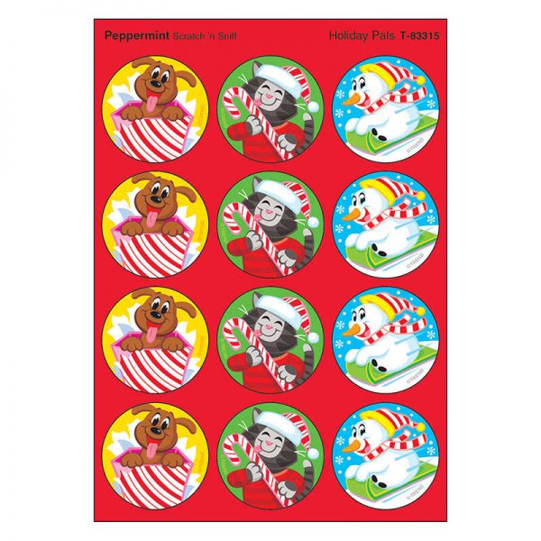 TREND Holiday Pals/Peppermint Stinky Stickers®, 48 Count