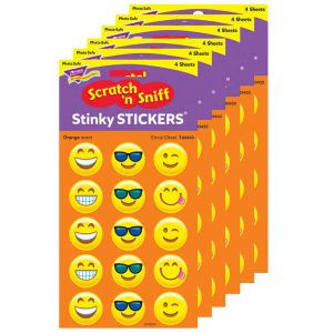TREND Emoji Cheer/Orange Stinky Stickers®, 60 Per Pack, 6 Packs