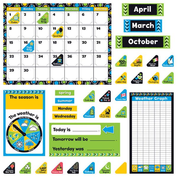 TREND Bold Strokes Calendar Bulletin Board Set