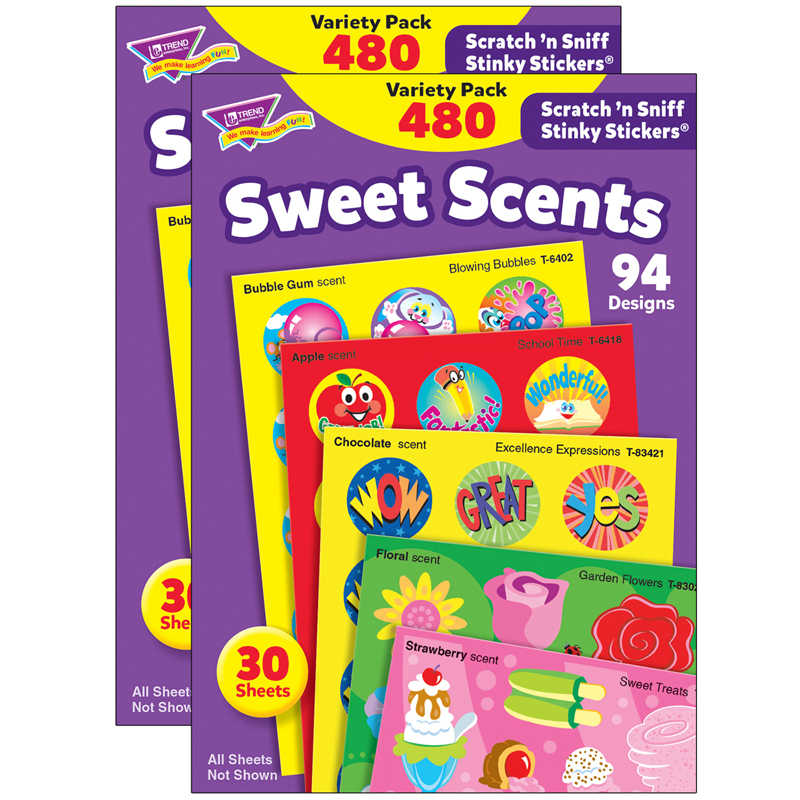 TREND Sweet Scents Stinky Stickers® Variety Pack, 480 Per Pack, 2 Packs