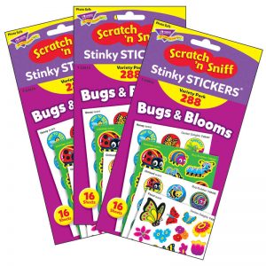 TREND Bugs & Blooms Stinky Stickers Variety Pack, 288 Per Pack, 3 Packs