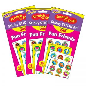 TREND Fun Friends Stinky Stickers® Variety Pack, 240 Per Pack, 3 Packs
