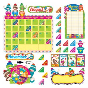 TREND Sock Monkeys Calendar Bulletin Board Set