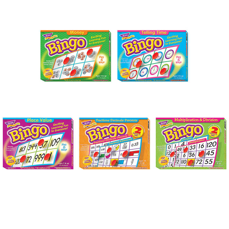 TeachersParadise TREND Math Bingo 2 Bingo Games Combo Set T90738