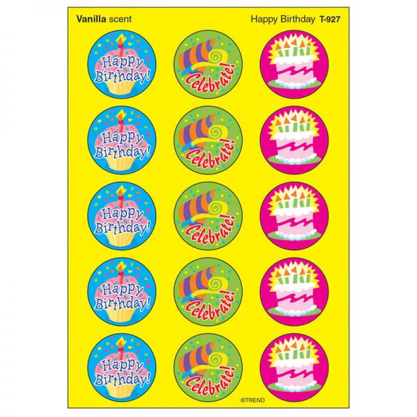 TREND Happy Birthday/Vanilla Stinky Stickers®, 60 ct.