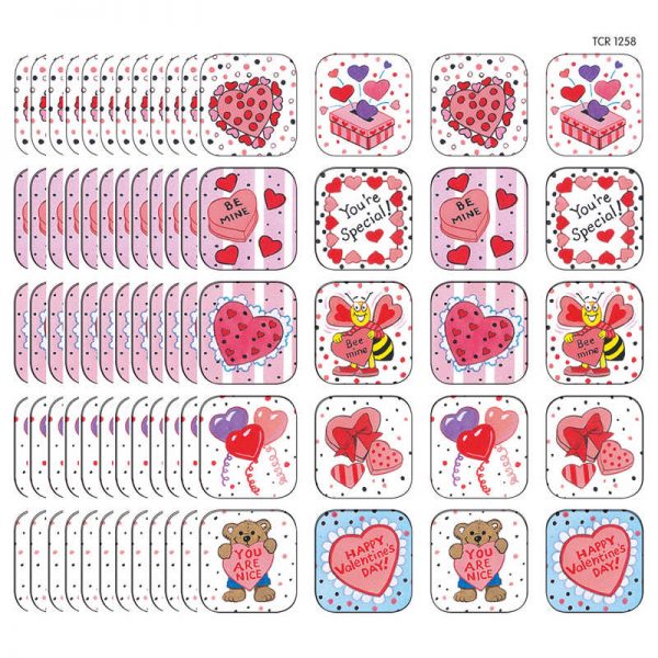 Teacher Created Resources Valentines Day Stickers, 120 Per Pack, 12 Packs