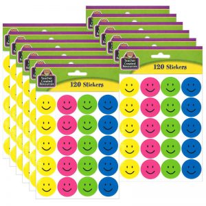 Teacher Created Resources Happy Faces Stickers, 120 Per Pack, 12 Packs