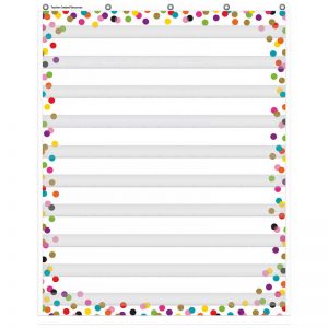 Teacher Created Resources Confetti 10 Pocket Chart, 34" x 44"