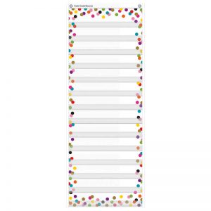 Teacher Created Resources Confetti 14 Pocket Daily Schedule Pocket Chart, 13" x 34"