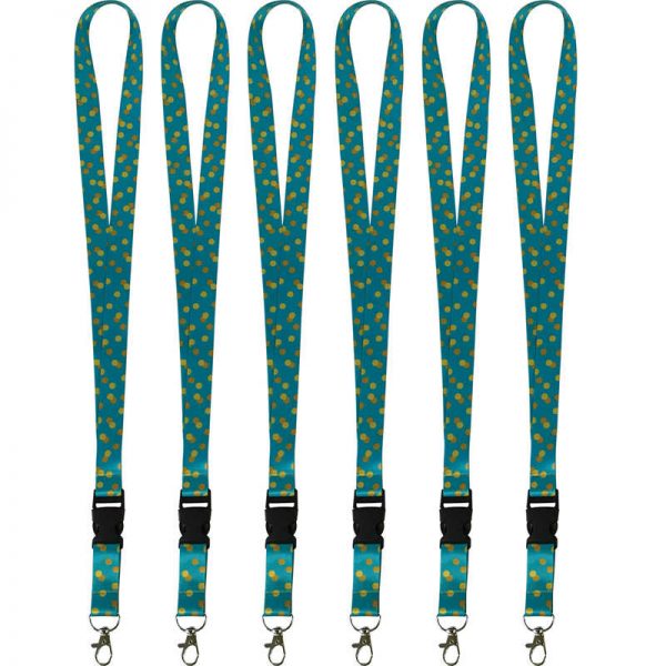 Teacher Created Resources Teal Confetti Lanyard, Pack of 6