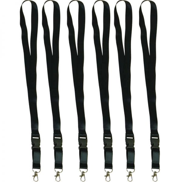 Teacher Created Resources Black Lanyard, Pack of 6