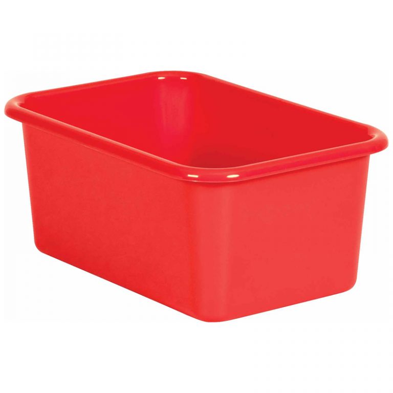 Teacher Created Resources Red Small Plastic Storage Bin