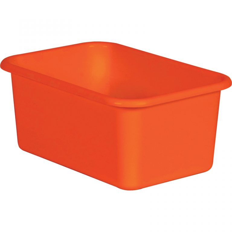 Teacher Created Resources Orange Small Plastic Storage Bin