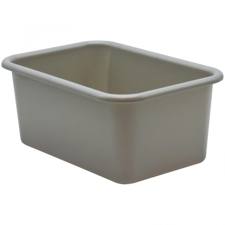 Teacher Created Resources Gray Small Plastic Storage Bin