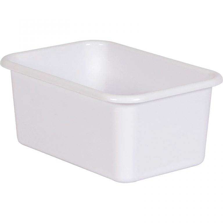 Teacher Created Resources White Small Plastic Storage Bin