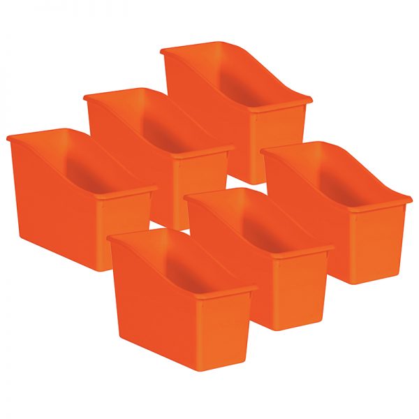 Teacher Created Resources Orange Plastic Book Bin, Pack of 6