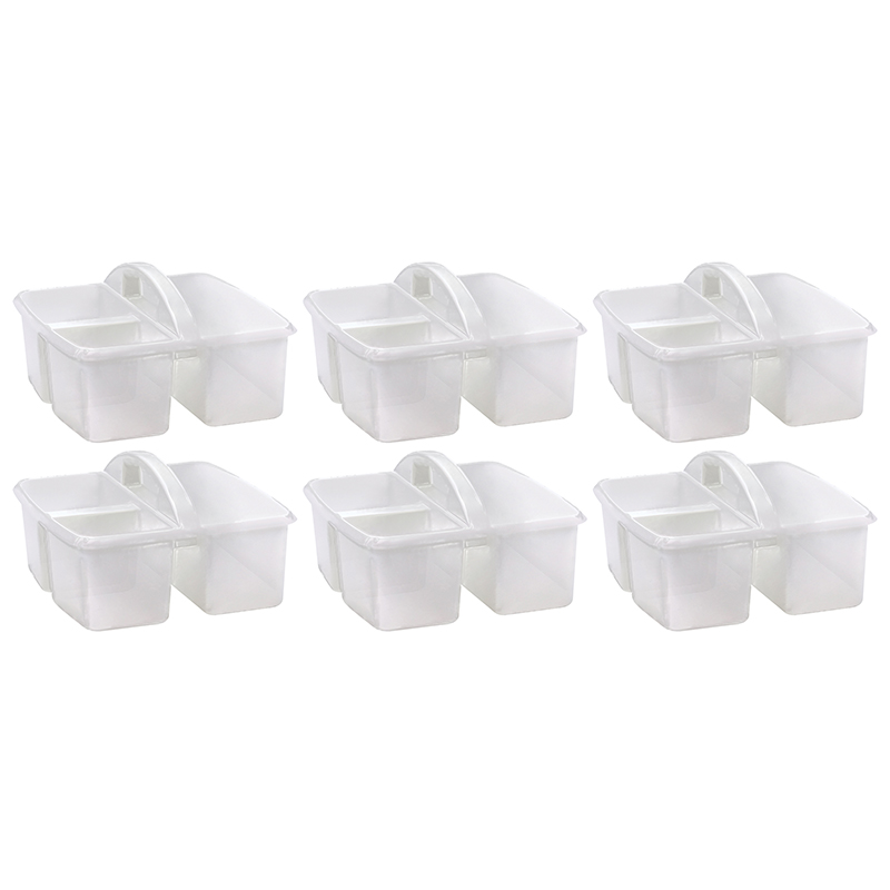 Teacher Created Resources Plastic Storage Caddy, Clear, Pack of 6