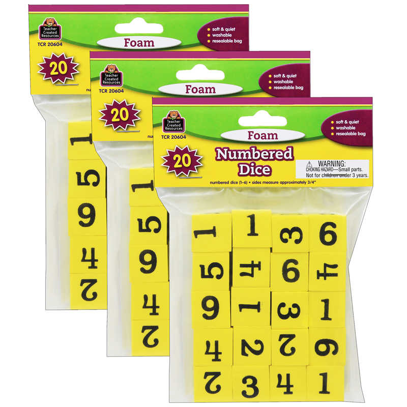 TeachersParadise Teacher Created Resources Foam Numbered Dice (16