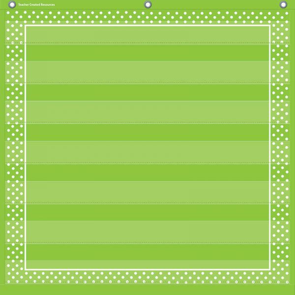 Teacher Created Resources Lime Polka Dots 7 Pocket Chart (28" x 28")