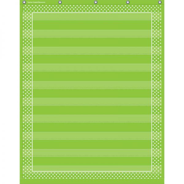 Teacher Created Resources Lime Polka Dots 10 Pocket Chart