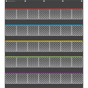 Teacher Created Resources Black Polka Dots Storage Pocket Chart