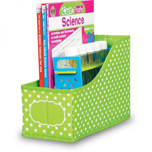 Teacher Created Resources Lime Polka Dots Book Bin