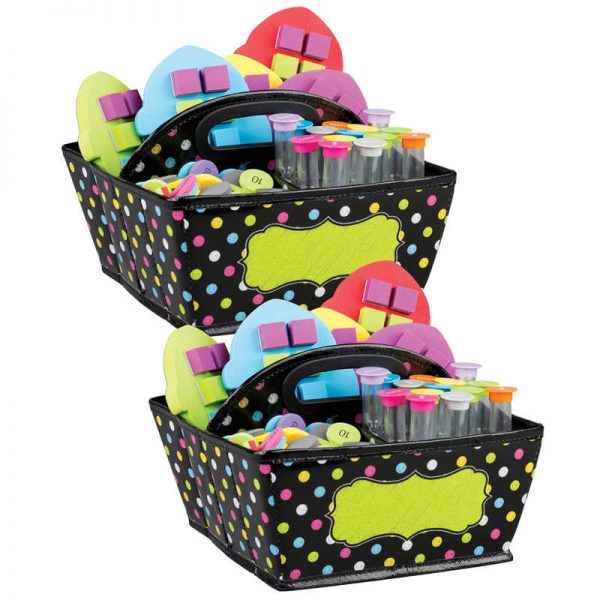 Teacher Created Resources Chalkboard Brights Storage Caddy, 9" x 9" x 6", Pack of 2