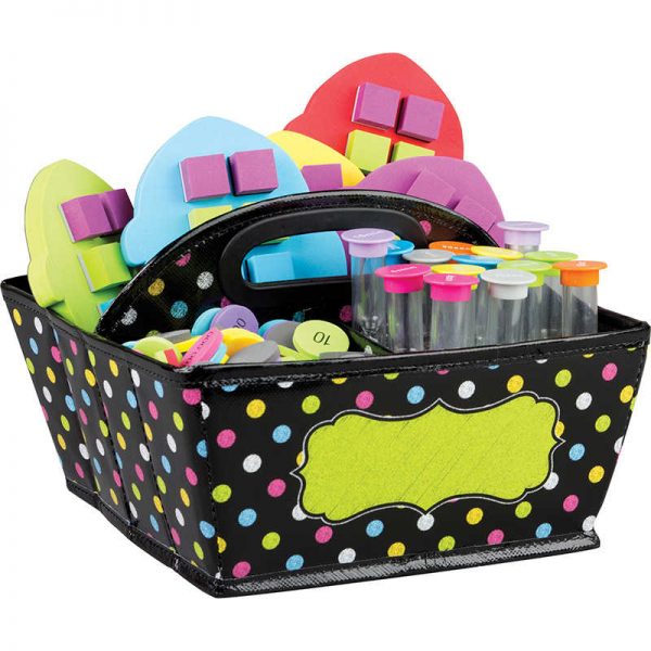 Teacher Created Resources Chalkboard Brights Storage Caddy, 9" x 9" x 6"