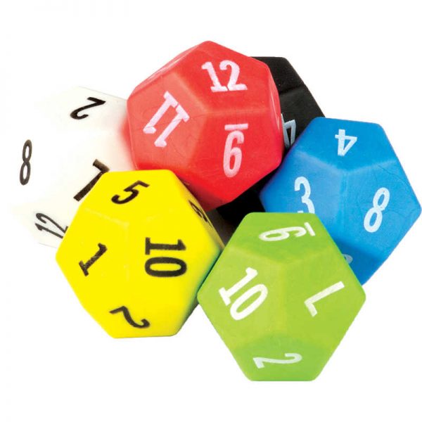 Teacher Created Resources 12 Sided Dice,Pack of 6