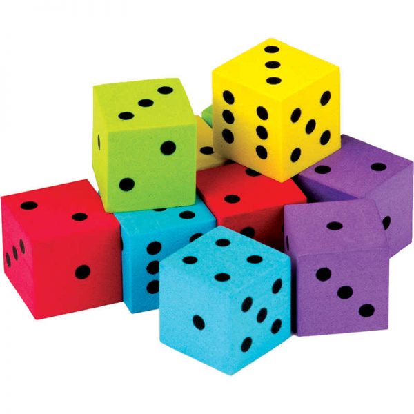 Teacher Created Resources Foam Colorful Dice, Pack of 20