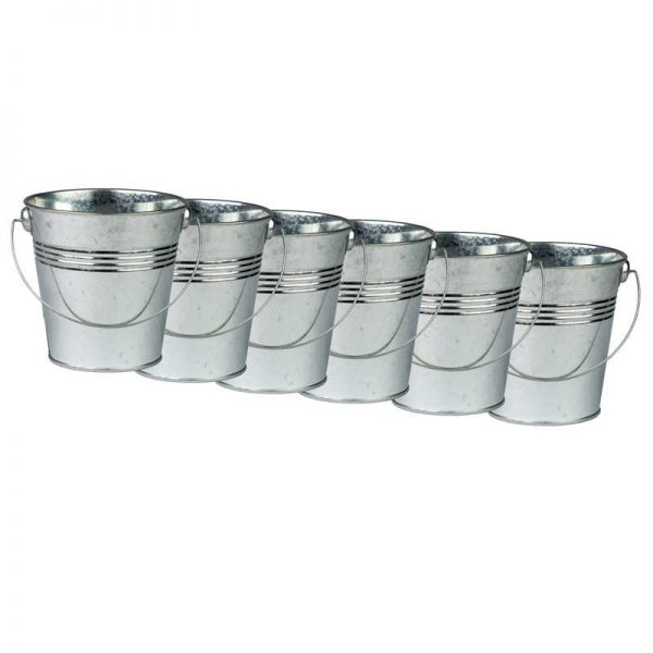 Teacher Created Resources Metal Pail with Handle, Pack of 6