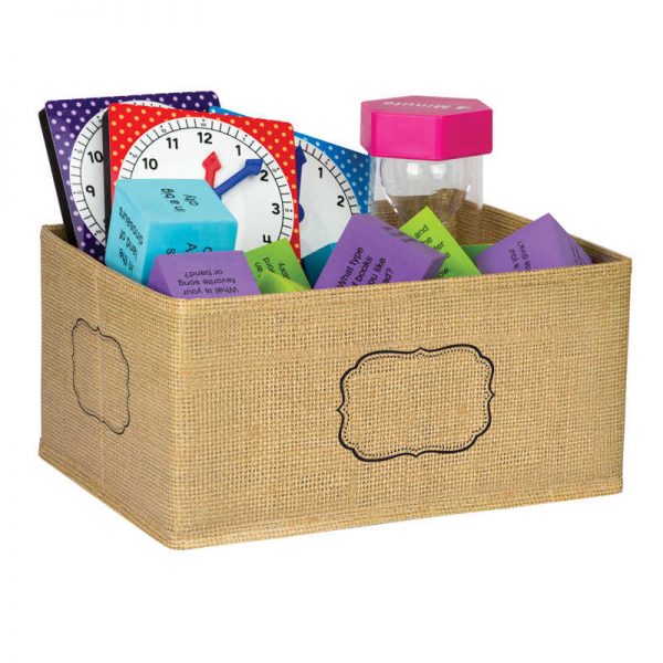 Teacher Created Resources Burlap Small Storage Bin