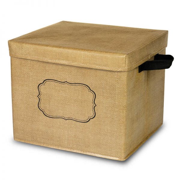 Teacher Created Resources Burlap Storage Box w/ Lid