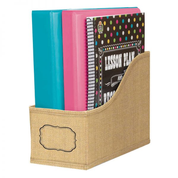 Teacher Created Resources Burlap Book Bin